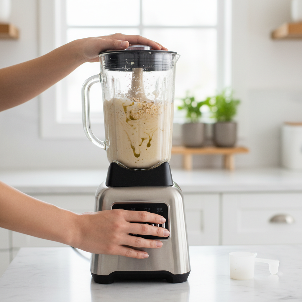 Kokteilio paruo1imas modernioje virtuv17je su blenderiu